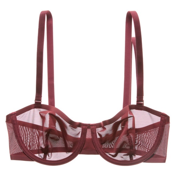 CUUP “Balconette” Mesh underwire Bra in Begonia (wine/purple) Sheer, Size 38C. - Picture 1 of 9
